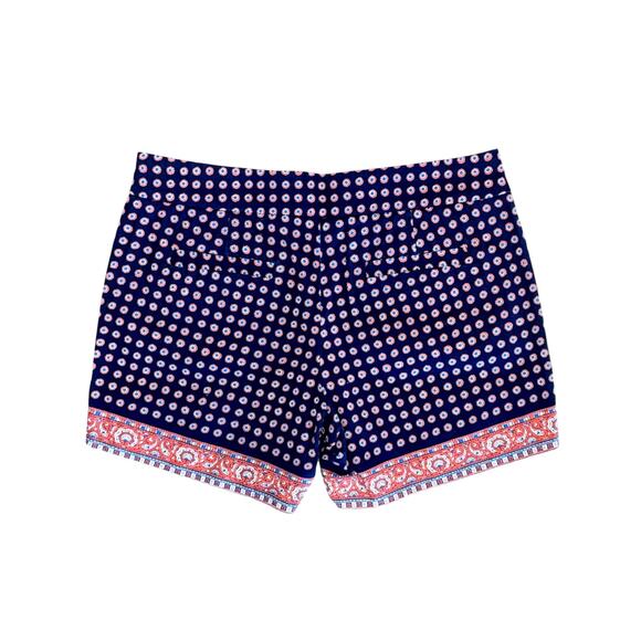 J.Crew Navy Medallion Mosaic Side Zip Shorts size 6 - Picture 2 of 6